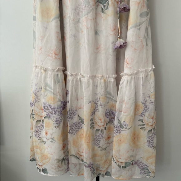 Joie Pastel Floral Dress with Ruffle Sleeves - Picture 4 of 7